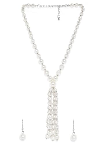 Image of Rubans Pearl Necklace Set Traditional Statement Jewellery Gift for Women & Girls