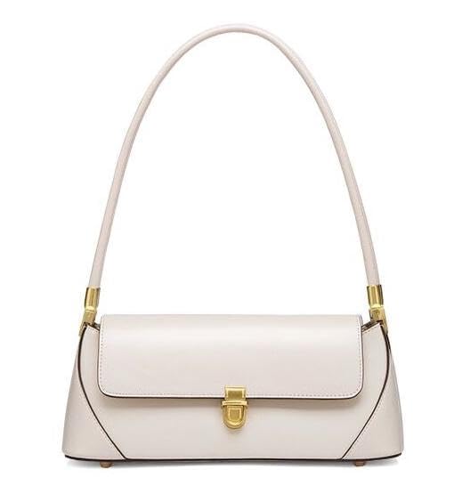 Women Shoulder Bags Vintage Handbag Retro Classic Small Purse 90s Buckle Closure: White