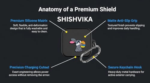 Image of SHISHVIKA Ultra Armor Silicone Case Cover Compatible for CMF by Nothing Buds Pro 2 / Buds 2 Plus /Buds 2 (Rabbit, Cartoon)
