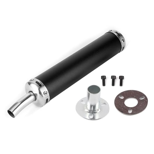 silenziatore tempi-Silenziatore di Scarico Silenziatore 20mm / 0,8 Pollici Uscita in Acciaio Inossidabile Punta di Scarico Silenziatore Bruciato per Moto a 2 Tempi(nero)