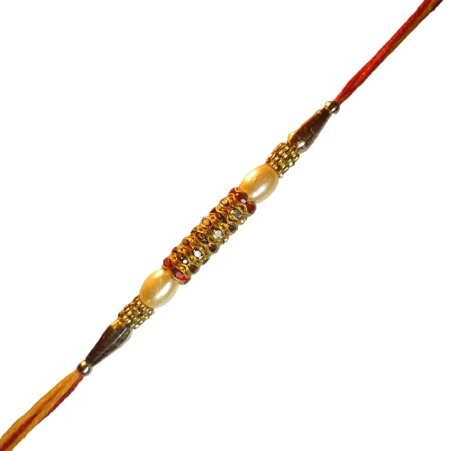 Traditional Designer Rakhi for Brothers Raksha Bandhan Festival I Vaishnavi Enterprises (Pack of 1)