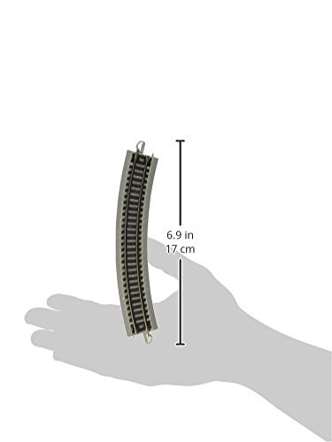 Bachmann Trains - Snap-Fit E-Z TRACK 11.25” RADIUS CURVED TRACK (6/card) - NICKEL SILVER Rail With Grey Roadbed - N Scale, 8