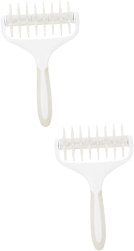 Abaodam 2pcs Pizza Punch Dough Blistering Killer Roller Docker Baking Homemade Cookies Pizza Docker Roller Dough Perforator Lattice Cutter Pastry