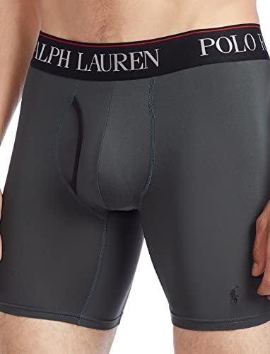Image of POLO RALPH LAUREN Men's Underwear Boxer Briefs Pack, 3-Pack, 4D Flex Cooling Microfiber Underwear, Wicking Boxer Briefs