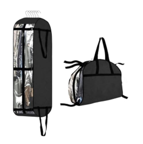 Garment Bag for Travel, 2pcs 50”Garment Bags Suit Bags For Hanging Clothes Closet Storage With 10”Gusseted Suit Luggage Bag (Color : Black, Size : 60 * 25 * 125cm)