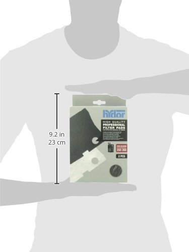 Hydor Professional External Canister Filter Media, 2 pk, Medium, Black Foam Pad, Fits 250/350