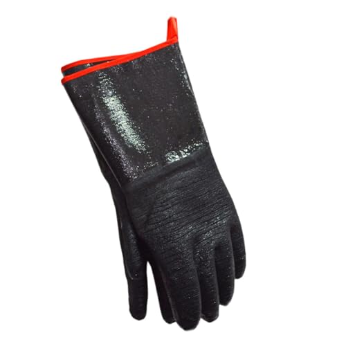 Baluue Guantes Resistentes al Calor para Barbacoa y Cocina Guantes de Horno Impermeables de Neopreno Negro Protección Térmica Alta Temperatura para Asar Parrilla y Manipulación Segura