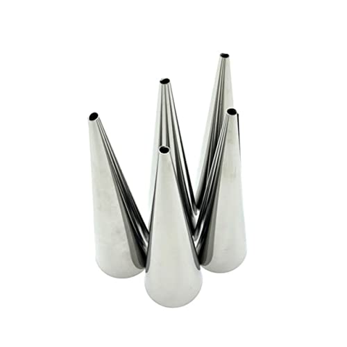 36 Piezas 430 molde de acero inoxidable cuerno de cannoli cuerno de crema antiadherente cannoli en forma de tubos molde para hornear pasteles moldes de cuerno de crema Silver PAMINGONO
