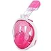 Snorkel Mask Kids, Sea view 180 degree Easy Breathe Full Face Snorkeling Mask for Children, Anti-Fog and Anti-Leak - Blue, Pink, Black (2017 Kid Version)