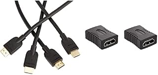 Amazon Basics HDMI Coupler (2 Pack), 29 x 22mm, Black