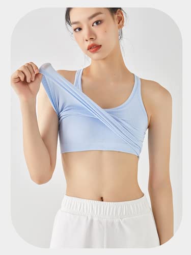 Image of sphinx cat Womens Ribbed Workout Crop Tops with Built in Bra Yoga Racerback Tank Top Slim Fit