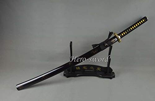 YL Sword Hand Forged T1095 High Carbon Steel Japanese Samurai Katana Sword Black Blade