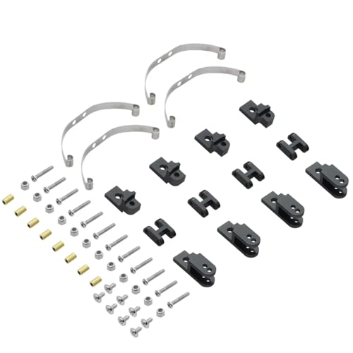 RC Upgrade Accessories for WPL B14 B24 B1 B16 B36 for JJRC Q60 Q63 Q75 1/16 4x4 6x6 Metal Shock Absorber Suspension for Leaf Springs RC Car Upgrade Parts(Black,4x4)