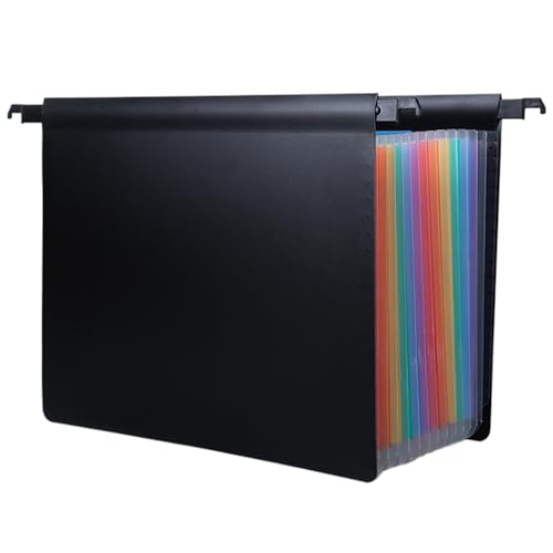 Carpetas para archivos colgantes 13 bolsillos Organizador de archivos para colgar tamaño A4 de gran capacidad Organizador de carpetas extensible de 13, 8 pulgadas con pestañas -