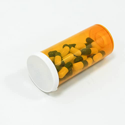 Snap Cap Prescription Vials, Amber Medicine Containers, Bottles Easy Open Pill Organizers, Empty With Plastic Caps (16 Dram, 12Pcs ) #TOP4