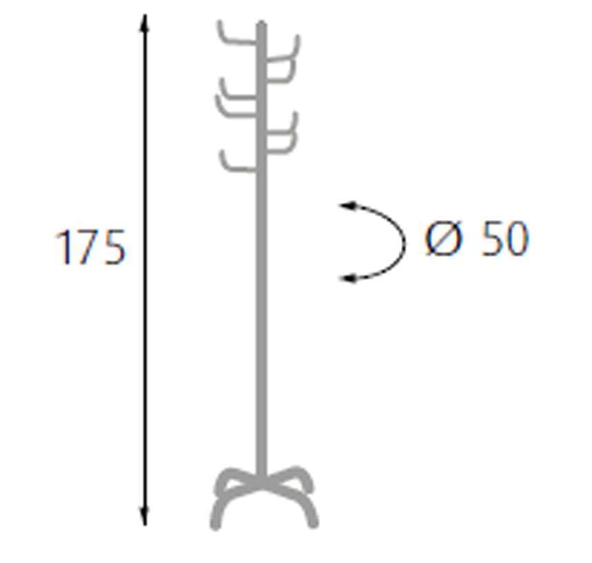 King Home a1007614 Coat Hook Painted Steel White 50 x 50 x 175h, 50X50X175H - Image 2