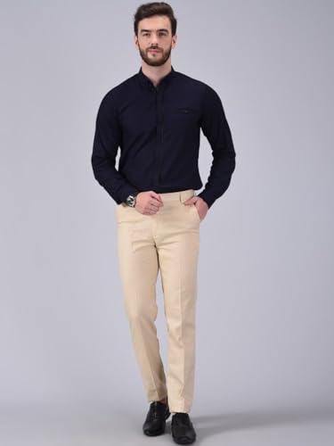 Image of Jack and Jini Formal Pant for Men. Regular Fit, Lightweight, Flat Front, Premium Cotton Polyester Blend Fabric. Office, Party and Casual Wear. Non Stretchable.
