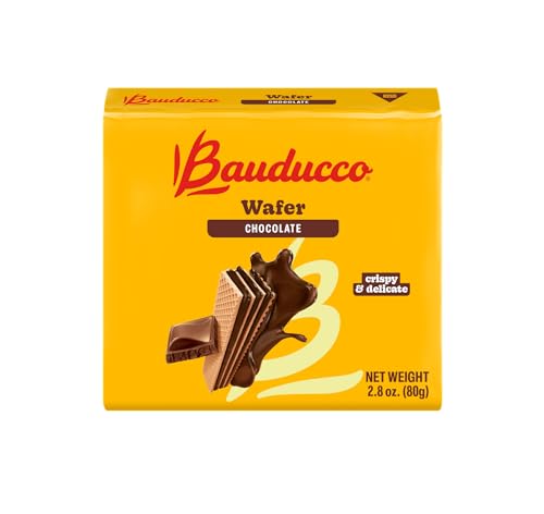 Image of Bauducco Wafer Cookies, Chocolate, 28 oz (Pack of 10) - Crispy Layered Wafers with Rich Chocolate Cream Filling - Indulgent Sweet Snacks, Desserts & Treats - Individually Wrapped