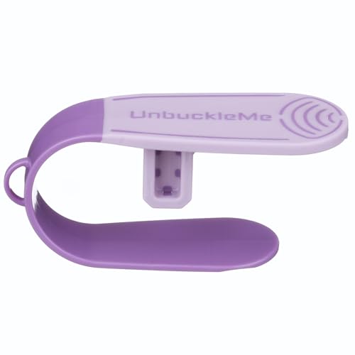 Image of UnbuckleMe Car Seat Buckle Release Tool - Easy Opener Aid for Arthritis, Long Nails, Older Kids - Button pusher for infant, toddler, convertible 5 pt harness car seats - As Seen on Shark Tank (Purple)