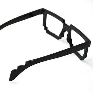 Image of DC DECORIO Thug Life Sunglasses Pixel Gangsta Life Funny Novelty Shades With Box Packing (Black) (Black & White)