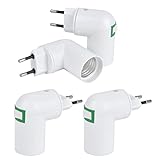 【Portalámpara flexible de 360 ​​grados】: Mini enchufe E27, adaptador entre el enchufe E27 y el enchufe europeo, el enchufe se puede girar 360 grados, iluminación rápida, sin cables molestos, fácil de instalar y usar.