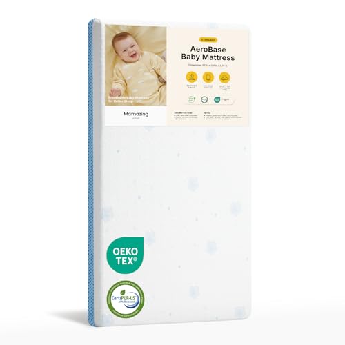 MAMAZING Crib and Toddler Mattress, 2-Stage Breathable Mattress, Non-Toxic, Waterproof Sleep...
