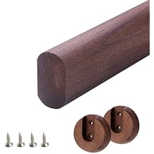 Closet Rod Premium Solid Wood Wardrobe Rod, Thick Hanging Closet Pole Heavy Duty, Long Closet Clothes Rod for Cabinets/Balcony, Easy to Cut & InstallBrown,70cm27 1/2"
