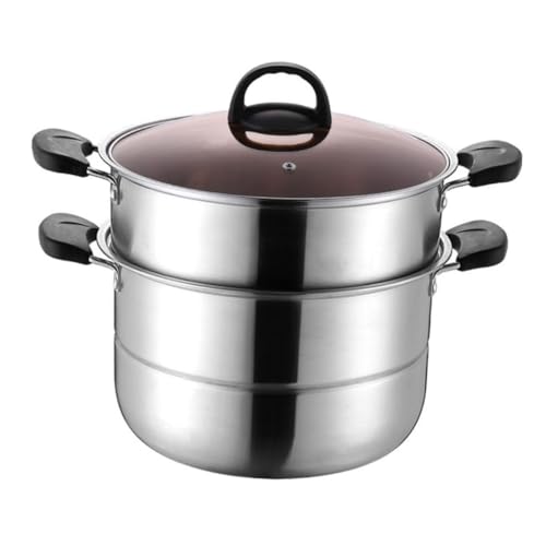 LAPYAPPE Olla Para Vapor Vidrio y Baño María Inoxidable Resistente Corrosión y Alta Temperatura Para Cocinar Al Vapor