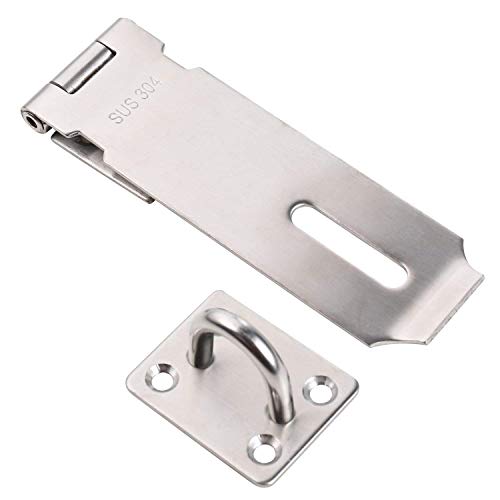 Image of SUS 304 Stainless Steel Padlock Hasp Door Clasp Gate Lock Latch 5 Inch (2 Pack)