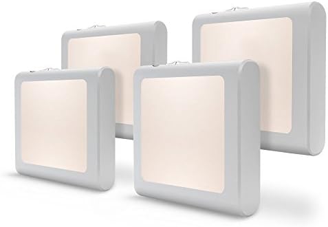 VINTAR 4 Packs Plug-in Dimmable Night Light with Auto Dusk to Dawn Sensor