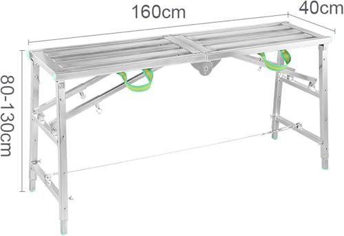 Échafaudage pliable acier robuste capacité 1000 livres établi - 2