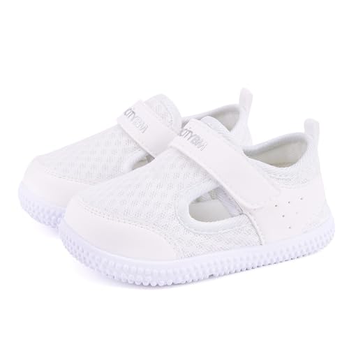 BMCiTYBM Baby Walking Shoes Boys Girls Sandals Lightweight Breathable Sneakers 6 9 12 18 20 24 Months White Size 6-12 Months Infant