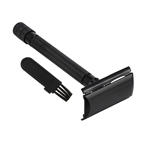 Ipetboom Facial Razor Manual Shaver Brush Double Edge Safety Razor Reusable for Men Travel-friendly