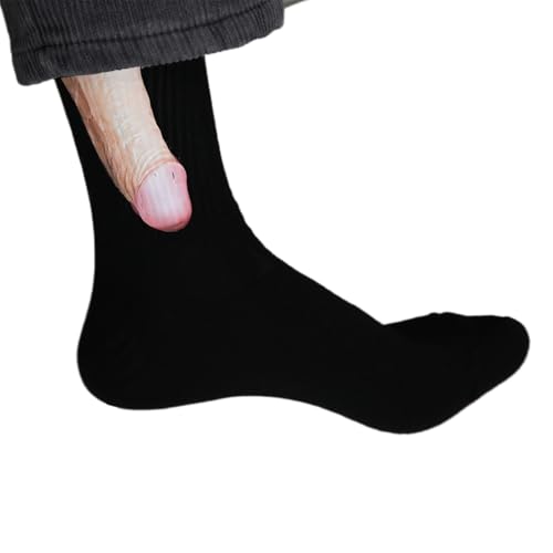 DLSNZ Novelty Gag Socks Funny Prank Gift Socks for Men and Women Birthday Halloween Christmas Stocking (US Alpha One Size Regular Regular Black)
