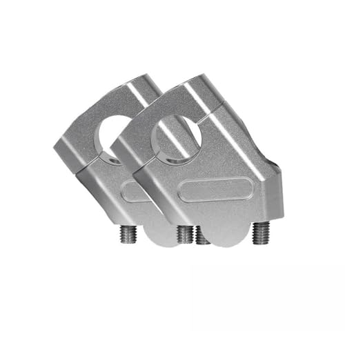 Riser guidon adaptateur en aluminium argenté double diamètre 22 28mm