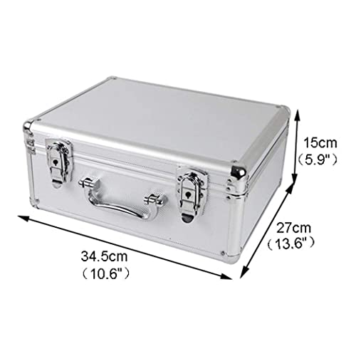 HYCy Aluminium Werkzeugkoffer, Werkzeugkoffer Haushaltstragekoffer Aktenkoffer Toolbox mit Schaumstoff, Silber (Silber) – Bild 5