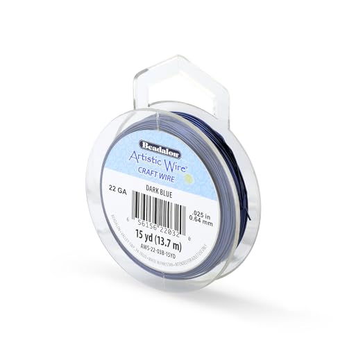Image of Artistic Wire, 22 Gauge Tarnish Resistant Colored Copper Craft Wire, Dark Blue 15 yd