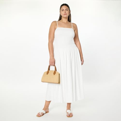 Image of The Drop Womens Florencia Smocked Bodice Linen Maxi Dress