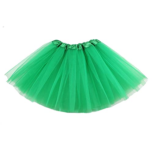 Girl Tutu Skirt 3-Layered Tulle Skirts for Little Girls Fluffy Ballet Dress Up for Party Halloween Costume 2-8 Years Old (Green)