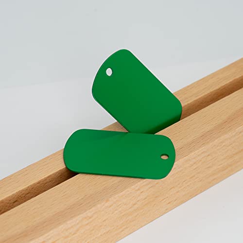 Image of StayMax Aluminum Blank Tags Stamping Blanks 25 Pack (Green)