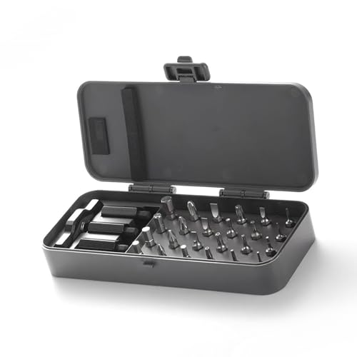 DOUDINGMAO Ensemble de tournevis à cliquet magnétique 24 en 1 avec poignée en T pour réparation à domicile et assemblage électronique