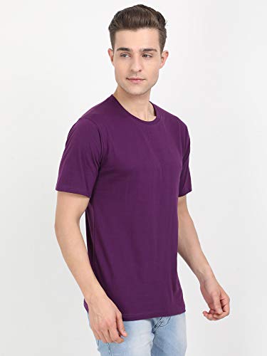 Image of FLEXIMAA Men's Cotton Round Neck Plain Half Sleeve T-Shirt