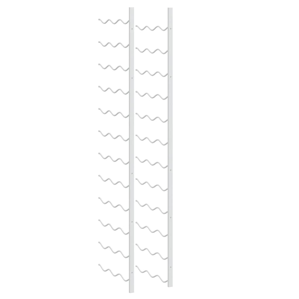 Wand Weinregal für 36 Flaschen 2 Stück Weiß, Eisen Flaschenregal mit Wandmontage für Küche, Bar, Keller und Speisekammer, Lagerung und Aufbewahrung