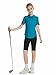 CharmWM Girls Golf Shirts Short Sleeve Polo Moisture Wicking Tops V-Neck 1/4-Zip with Collar Shirts Tennis Outfits 3-14 Years Blue