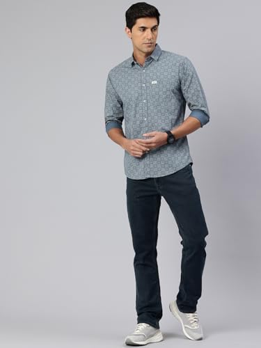 Image of Majestic Man Custom Abstract Printed Pure Cotton Slim Fit Casual Shirt