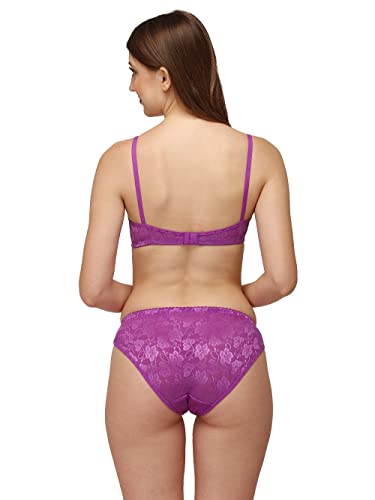 Image of Women Cotton Bra Panty Set for Women Lingerie Set Bra Panty Set for Women with Sexy Bra Panty Set for Women Innerwear Pack of 1 Sets Color:-Pink