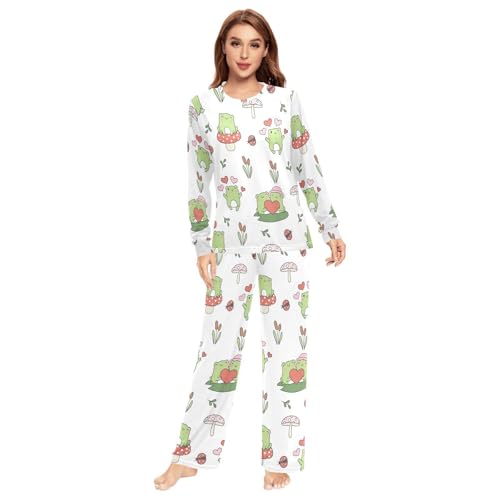 VIGTRO Unisex Pajama Set Long Sleeve Sleepwear Couples Matching Pajamas Sets, 2 Piece Pj Sets with Pockets for Women Men3