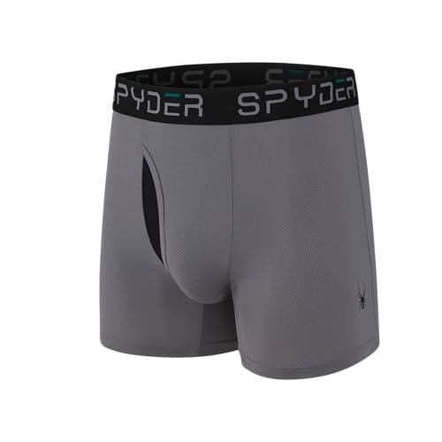 Spyder Mens Boxer Briefs Performance Nylon Mesh Sports Underwear With Fly Front2