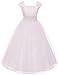 Flower Girl Cap Sleeved Big Girls' White Dress First Holy Communion