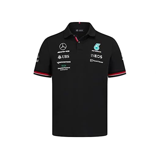 Mercedes AMG Petronas Formula One Team - Official Formula 1 Merchandise - 2022 Team Polo - Black - L